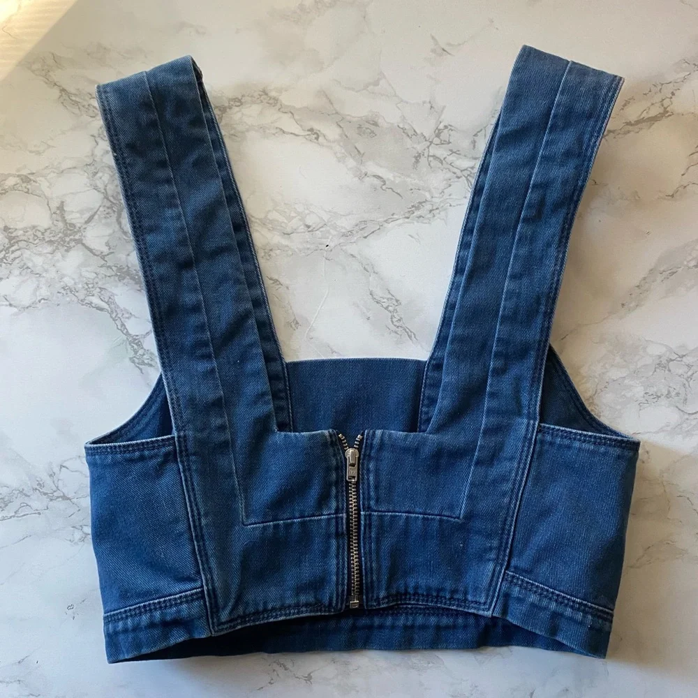 H&M Blue Denim Crop Top - Picture 3 of 3